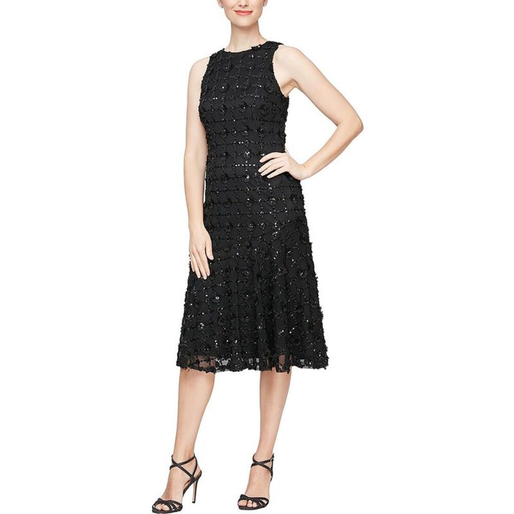 Alex Evenings Black Sleeveless Dress